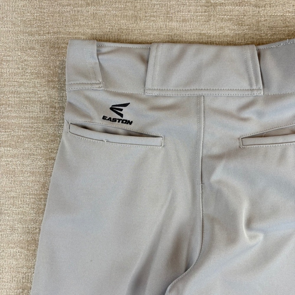 Easton Baseball Pants Mens Small Grey Double Knee Open Bottom Athletic